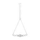 .925 Sterling Silver Diamond Cushion Frame Heart-Sides Twist 4â€-10â€ Adjustable Bolo Tennis Bolo Bracelet (I-J Color, I3 Clarity)-5