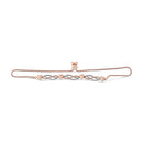 14K Rose Gold Plated .925 Sterling Silver Diamond Accent Layered Infinity Link and Heart Adjustable 4â€-10â€ Adjustable Bolo Bracelet (I-J Color, I3 Clarity)-9