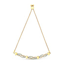 14K Yellow Gold Plated .925 Sterling Silver 1/10 Cttw Diamond Wave and Hearts Bolo Bracelet (I-J Color, I2-I3 Clarity) - 4"-10" Adjustable-4