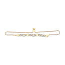 14K Yellow Gold Plated .925 Sterling Silver 1/10 Cttw Diamond Wave and Hearts Bolo Bracelet (I-J Color, I2-I3 Clarity) - 4"-10" Adjustable-6