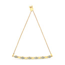 14K Yellow Gold Plated .925 Sterling Silver Diamond Accent Alternating Marquise Shape and Heart Links Bolo Bracelet (I-J Color, I3 Clarity) - Adjustable 6" to 9"-7