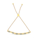 14K Yellow Gold Plated .925 Sterling Silver Diamond Accent Alternating Marquise Shape and Heart Links Bolo Bracelet (I-J Color, I3 Clarity) - Adjustable 6" to 9"-9
