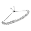 .925 Sterling Silver 1/4 cttw Round-cut Diamond Bolo Bracelet (I-J Color, I3 Clarity)-6