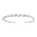 .925 Sterling Silver 1/4 Cttw Diamond Rondelle Graduated Ball Bead Cuff Bangle Bracelet (I-J color, I2-I3 clarity) - Fits wrists up to 7 1/2 inches-6