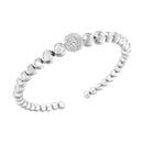 .925 Sterling Silver 1/6 Cttw Diamond Rondelle Graduated Ball Bead Cuff Bangle Bracelet (I-J color, I2-I3 clarity) - Fits wrists up to 7 1/2 inches-5
