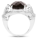 10.50 Carat Genuine Smoky Quartz .925 Sterling Silver Ring-2