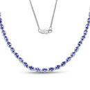 10.00 Carat Genuine Tanzanite .925 Sterling Silver Necklace-1