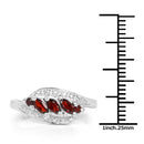 0.76 Carat Genuine Garnet and White Diamond .925 Sterling Silver Ring-3
