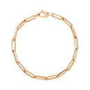 14K Rose Gold Bold Paperclip Chain Bracelet-4