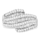 14K White Gold Diamond Cocktail Ring Band (1 3/4 Cttw, H-I Color, SI2-I1 Clarity) - Size 6-1/2-1