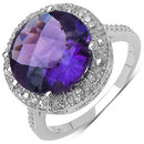 5.73 Carat Amethyst and White .925 Sterling Silver Ring-1