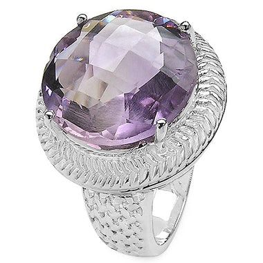 10.22 Carat Genuine Amethyst .925 Sterling Silver Ring - 0