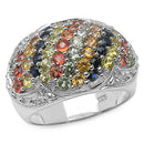 2.75 Carat Genuine Multi Sapphire .925 Sterling Silver Ring-1