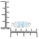 0.95 Carat Genuine Aquamarine and White Diamond .925 Sterling Silver Ring-3