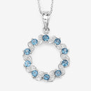 1.50 Carat Genuine London Blue Topaz and White Topaz .925 Sterling Silver Pendant-4