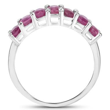 1.89 Carat Genuine Ruby .925 Sterling Silver Ring - 0