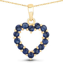 0.64 Carat Genuine Blue Sapphire 10K Yellow Gold  Pendant-1