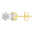 18K Yellow Gold 1-1/2 Cttw Round Brilliant-Cut Near Colorless Diamond Classic 6-Prong Stud Earrings (H-I Color, I1-I2 Clarity)-4
