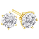 18K Yellow Gold 1-1/2 Cttw Round Brilliant-Cut Near Colorless Diamond Classic 6-Prong Stud Earrings (H-I Color, I1-I2 Clarity)-6