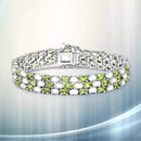 19.73 Carat Genuine Opal and Peridot .925 Sterling Silver Bracelet-1