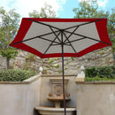 9ft Market Patio Umbrella 6 Rib Replacement Canopy Duet Red-7