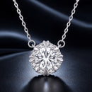 925 Sterling Silver Moissanite 1.0 Carat Necklace with Pavé Setting for Women-1