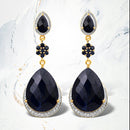 30.04 Carat Dyed Sapphire, Blue Sapphire and White Topaz .925 Sterling Silver Earrings-1