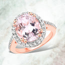 6.94 Carat Genuine Kunzite and White Topaz .925 Sterling Silver Ring-1