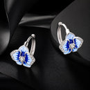 925 Sterling Silver Earrings with Enamel and Pavé Setting, 10mm for Women-1