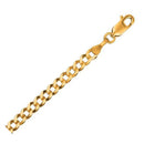 14k Yellow Gold Solid Curb Chain (3.20 mm)-1