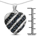 1.55 Carat Genuine Blue Sapphire and White Topaz .925 Sterling Silver Pendant-3