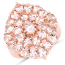 18K Rose Gold Plated 4.55 Carat Genuine Morganite .925 Sterling Silver Ring-1