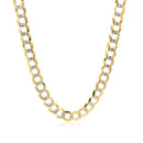 5.7mm 14k Two Tone Gold Pave Curb Chain-2