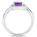 1.68 Carat Genuine  Amethyst and White Topaz .925 Sterling Silver Ring-2