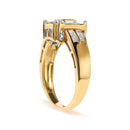 10K Yellow Gold 1/2 Cttw Diamond Composite and Halo Ring (H-I Color, SI1-SI2 Clarity) - Ring Size 7-3
