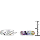 8.79 Carat Genuine Multi Stones .925 Sterling Silver Earrings-3