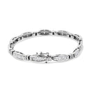 14K White Gold 2.0 Cttw Princess and Round Diamond Bar and Link Bracelet (I-J Color, I1-I2 Clarity) - 7.25" Inches-2