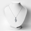 2.20 Carat Genuine Aquamarine .925 Sterling Silver Pendant-2