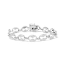 14K White Gold 1 1/2 Cttw Round Diamond Set Link Bracelet (I-J Color, I1-I2 Clarity) - 7"-1