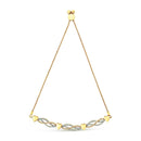 14K Yellow Gold Plated .925 Sterling Silver 1/10 Cttw Diamond Wave and Hearts Bolo Bracelet (I-J Color, I2-I3 Clarity) - 4"-10" Adjustable-1