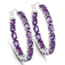 4.80 Carat Genuine Amethyst .925 Sterling Silver Earrings-1