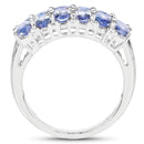 3.16 Carat Genuine Tanzanite & White Topaz .925 Sterling Silver Ring-2