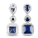 11.62 Carat Dyed Sapphire .925 Sterling Silver Earrings-4