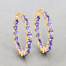 5.10 Carat Genuine Tanzanite .925 Sterling Silver Earrings-2