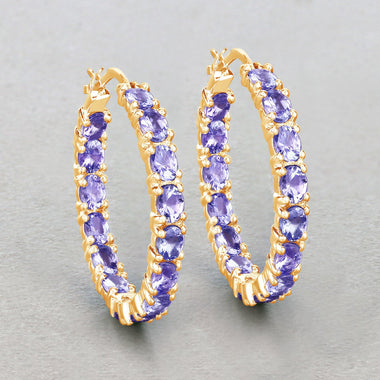 5.10 Carat Genuine Tanzanite .925 Sterling Silver Earrings - 0