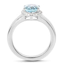 2.63 Carat Genuine  Blue Topaz and White Topaz .925 Sterling Silver Ring-2