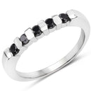 0.50 Carat Genuine Black Diamond .925 Sterling Silver Ring-1