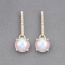 1.06 Carat Genuine Ethiopian Opal and White Diamond 10K Yellow Gold Earrings-4