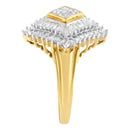 10K Yellow Gold Diamond Ballerina Ring (1 Cttw, I-J Color, I1-I2 Clarity) - Size 7-5