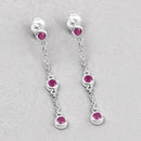 0.78 Carat Genuine Ruby .925 Sterling Silver Earrings-4